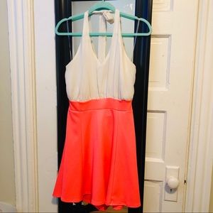 White/Pink Halter Dress